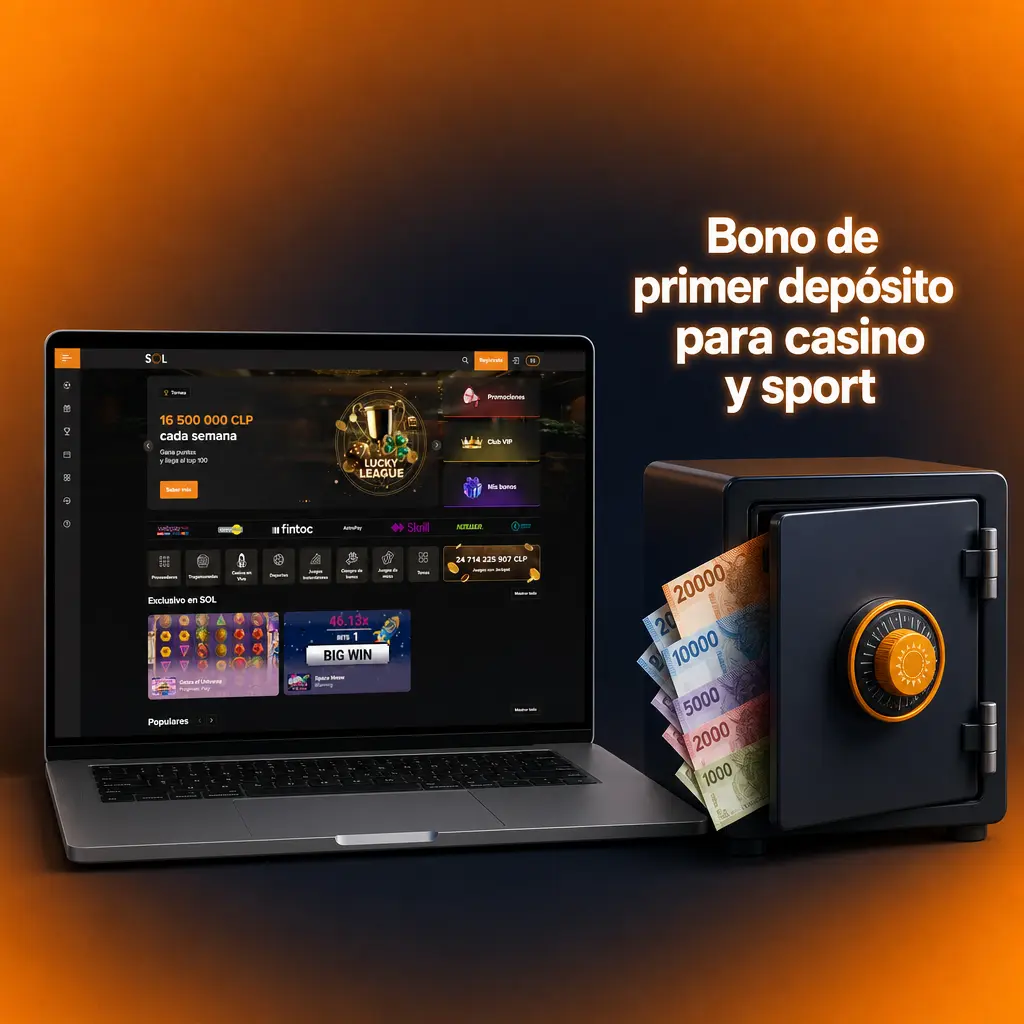 Bono de primer depósito para casino y sport con 100% más giros gratis o 150% en apuestas deportivas