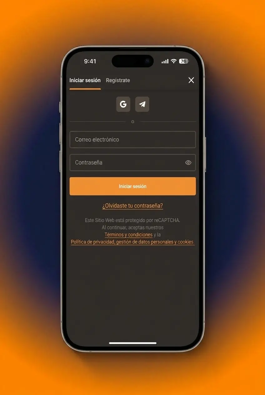 Pantalla con instrucciones paso a paso para registrarse, depositar en CLP, usar el código y reclamar el beneficio