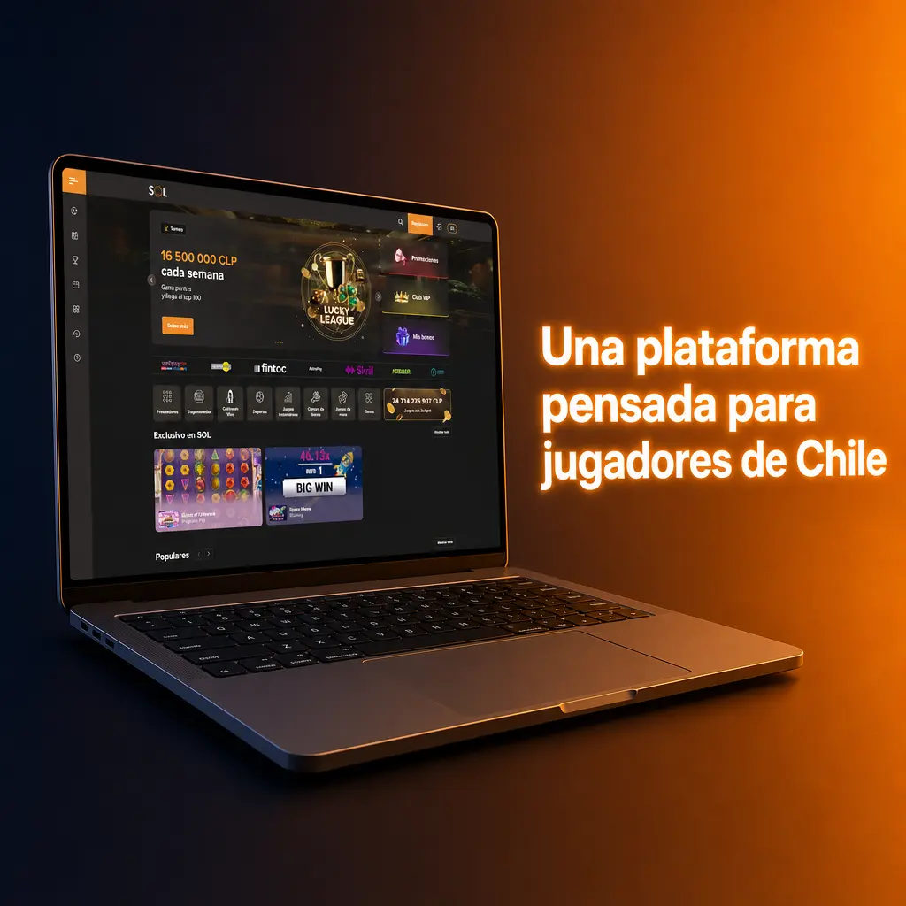 Plataforma de SOL Casino para Chile con apuestas deportivas, casino en vivo y gestión segura de cuenta
